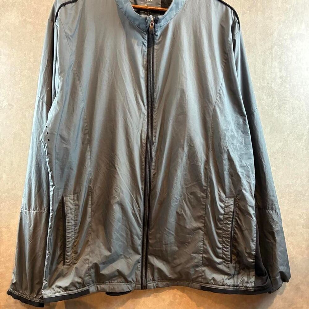 Adidas Men's Grey and Blue Jacket